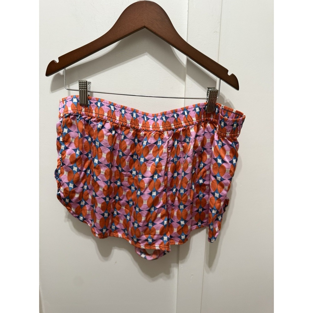 Anthropologie LyreBird Silky Printed Pajama Set Sold Out Print Top XL Shorts LG - Picture 15 of 16